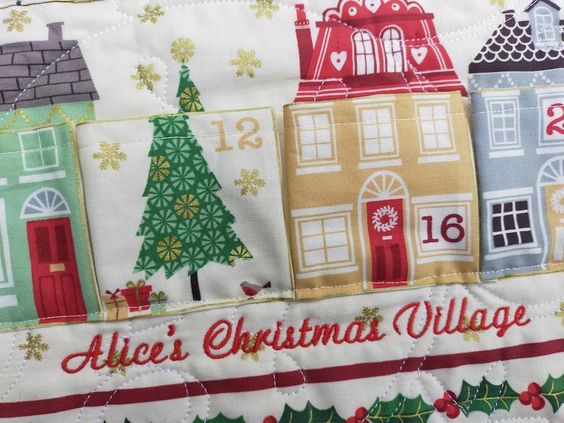 Advent Calendar for Kids or Adults, Personalized options, hanging sleeve and pockets image 2