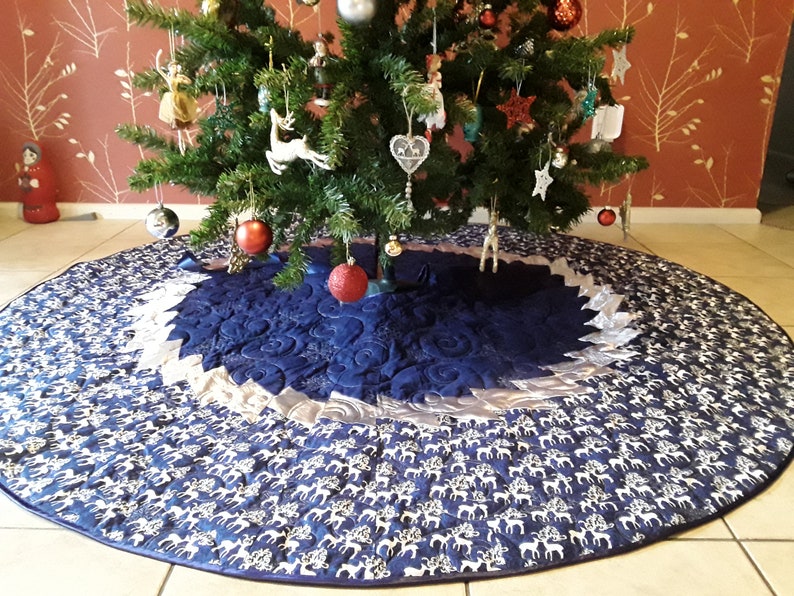 Blue And Silver Christmas Tree Skirt 