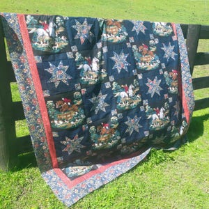 Horse Quilt with William Morris fabrics