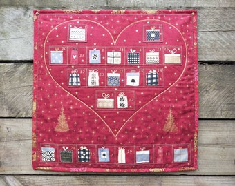 Advent Calendar Heart of Christmas by Stof, Christmas Decoration, Wallhanging,  Traditional Christmas