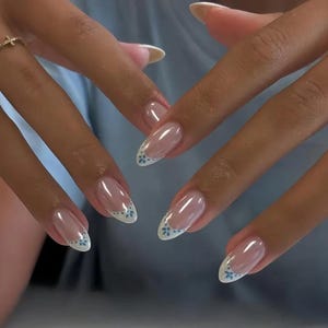 french porcelain nails /custom press on nails/ hand made press on nails/faux acrylic nails/ gel nails/ press on nail