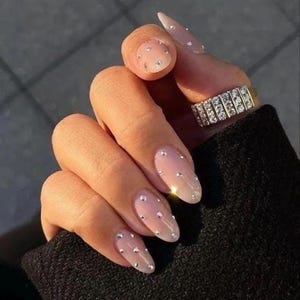 Ongles en strass/presse personnalisée sur les ongles/presse faite à la main sur les ongles/faux ongles en acrylique/ongles en gel/presse sur l&#39;ongle