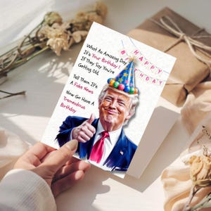 Printable Funny Trump Birthday Card, Digital Trump Happy Birthday, Funny Trump, Funny Birthday Wish, Humorous Political Birthday Trump Gift