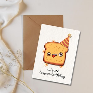 A Toast To Your Birthday Card: Printable Bday Card (Digital Download, PDF/PNG Files)