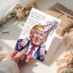 Printable Funny Trump Birthday Card, Digital Trump Happy Birthday, Funny Trump, Funny Birthday Wish, Humorous Political Birthday Trump Gift