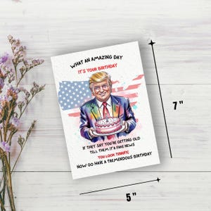 Printable Funny Trump Birthday Card, Digital Trump Happy Birthday, Funny Trump, Funny Birthday Wish, Humorous Political Birthday Trump Gift