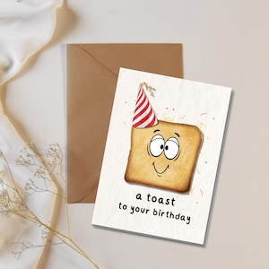A Toast To Your Birthday Card: Printable Bday Card (Digital Download, PDF/PNG Files)