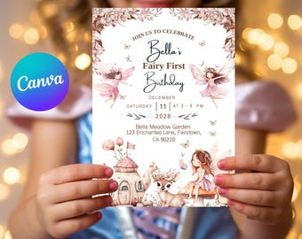Fairy Birthday Invitation Template: Enchanted Garden Party (Digital Download)