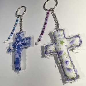 Prayer Keychain, Cross with Written Prayers of Protection Inside
