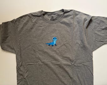 Camiseta con gráfico de salamandra azul – Camiseta unisex de lagarto de dibujos animados