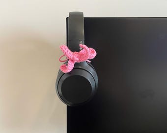 Crochet Bow Headphone Accessory, Cute Crochet Headphone Accessory