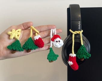 Crochet Christmas Headphone Accessory, Crochet Christmas Accessory, Cute Crochet Headphone Accessory