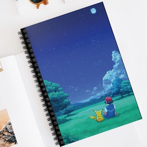 Pokemon-Inspired Spiral Notebook, Anime Journal | Anime Stationery Gift | Pokemon-inspired Binder