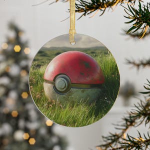 Poke-ball Pokemon-Inspired Acrylic Ornaments | Holiday Decorations, Tree Decor, Gift for Gamers, Christmas Gifts, Collectible Items
