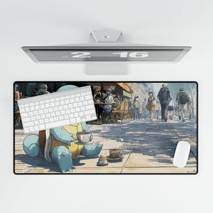Pokemon-Inspired Deskmat, Coffee Lovers Gift, Gaming Mousepad, Kawaii Gift, Vaporwave Decor