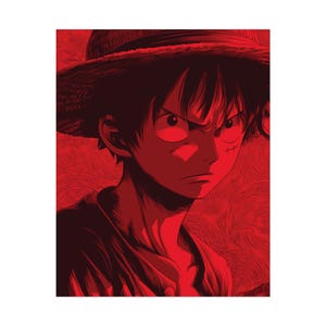One Piece Poster, Anime Poster, Wall Decor, Anime Gift, Red Aesthetic, Japanese Luffy Gear 5
