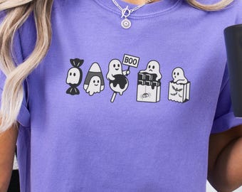 Ghost Comfort Colors Shirt, Halloween Shirt, Halloween Gift, Ghost Halloween, Spooky Fall Shirt, Halloween Ghost Tshirt, Cute Halloween Tee