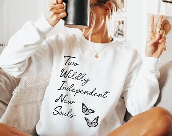 Two Wildly Independent New Souls Sweater, Expecting Twins Shirt, Twin Pregnancy Announcement Shirt, Mom to Be Twins Gift, Twin Baby Reveal