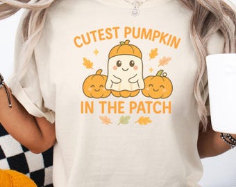 Comfort Colors Ghost Shirt, Pumpkin Halloween Shirt, Halloween Ghost Tshirt, Cute Ghost Tee, Halloween Gift Shirt, Cute Fall Tee, Spooky tee