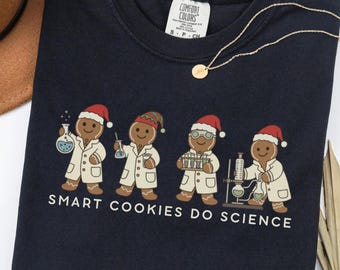 Science Christmas Gingerbread Tshirt, Comfort Colors Science Lover Shirt, Gingerbread Christmas Tee, Science Christmas Gift, Scientist Shirt
