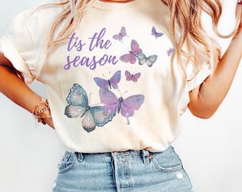 Comfort Colors Butterfly T-Shirt, Summer Vacation Tee, Butterfly Lover Gift, Cottagecore Spring Tee, Nature Lover Shirt, Summer Gift for Her