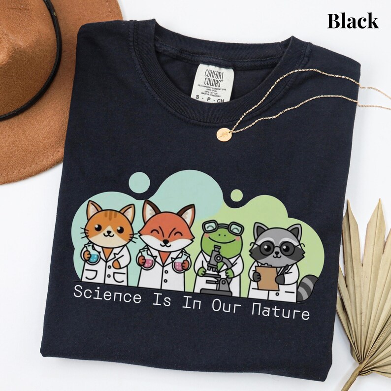 Science Is In Our Nature Shirt, Comfort Colors Animal Scientist Sweater, STEM Teacher Gift, Funny Science Teacher Shirt, Funny Science Gift image 1