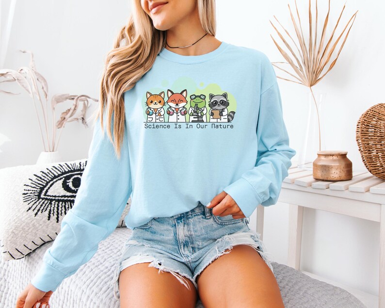 Science Is In Our Nature Shirt, Comfort Colors Animal Scientist Sweater, STEM Teacher Gift, Funny Science Teacher Shirt, Funny Science Gift image 12