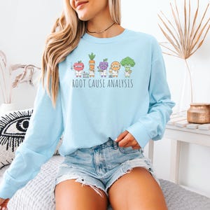 Root Cause Analysis Shirt, Comfort Colors Science Teacher T-Shirt, STEM Humor Sweater, Vegetable Scientist Shirt, Chemistry Teacher Gift Chambray