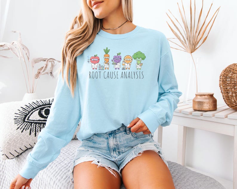 Root Cause Analysis Shirt, Comfort Colors Science Teacher T-Shirt, STEM Humor Sweater, Vegetable Scientist Shirt, Chemistry Teacher Gift Chambray