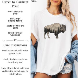 Camiseta rústica de bisonte, camiseta de naturaleza con colores cómodos, camiseta de vida silvestre en la montaña, regalo para papá, camiseta de senderismo al aire libre, camiseta de camping imagen 9