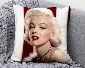 Funda de cojín de doble cara con diseño de Marilyn Monroe: regalo de cumpleaños para él