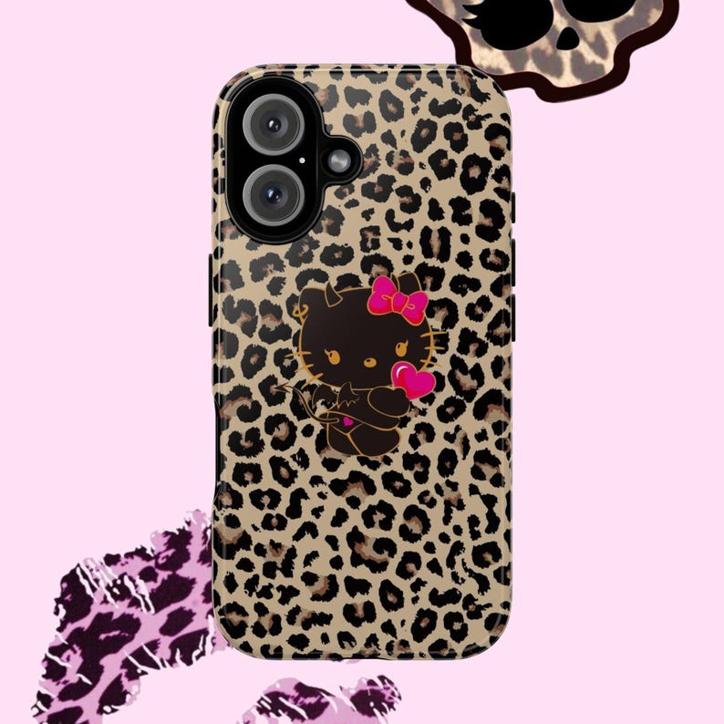 hello kitty leopard y2k phone case image 1