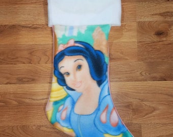 Custom Handmade Disney Princess Snow White Holiday Christmas Stocking w/ White Cuff New