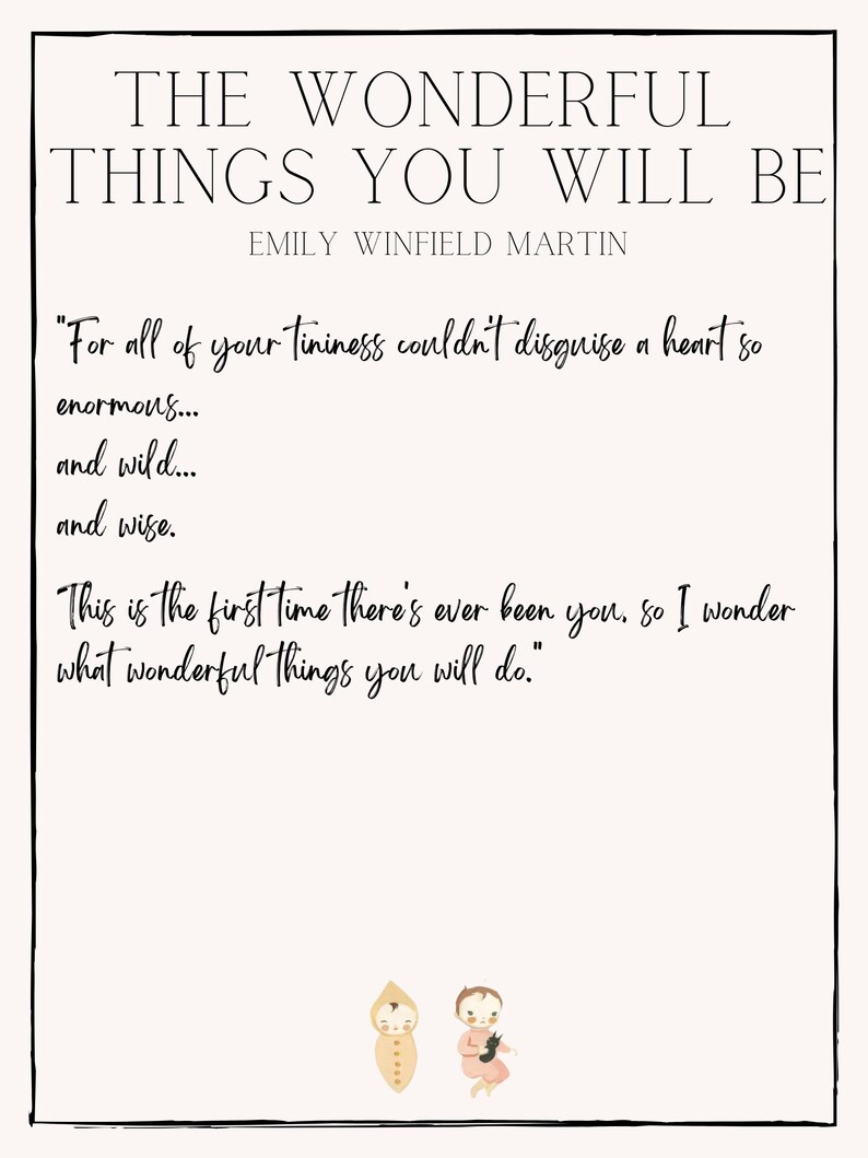 The Wonderful Things You Will Be Quote Poster – Nursery Wall Art ...