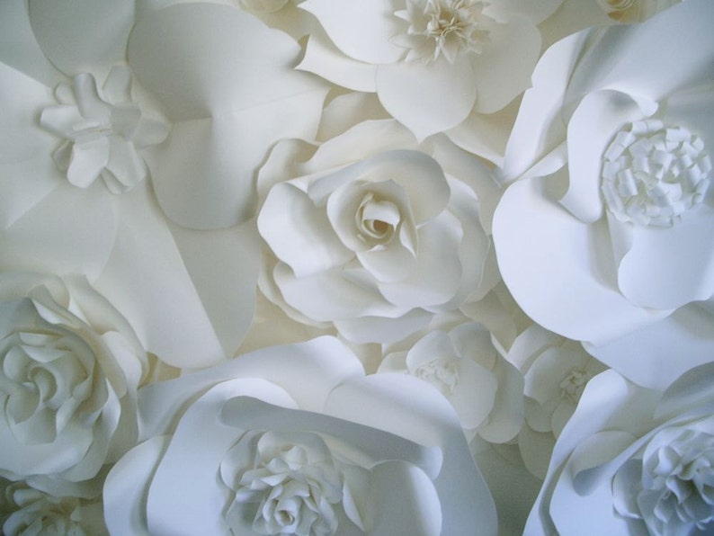 Extra large Paper Flower Backdrop white Custom Order Etsy