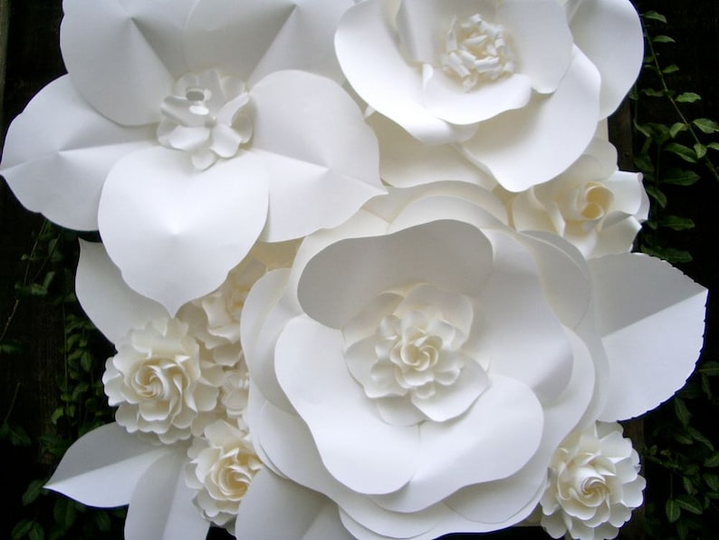 Extra large Paper Flower Backdrop white Custom Order Etsy