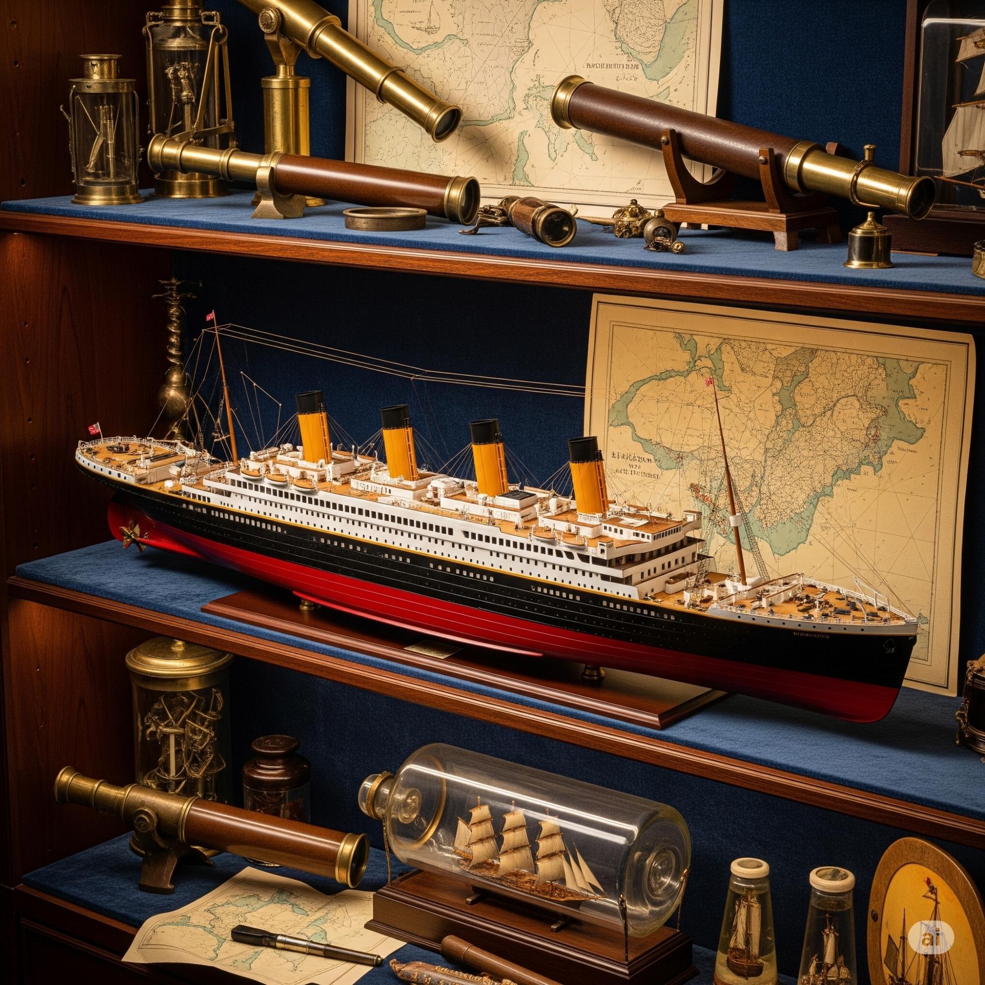 TITANIC Wooden Model 希少品 アンティーク タイタニック Titanic - 30cm Wooden Model