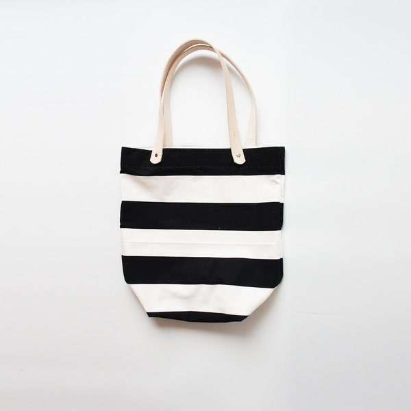 Black and White Striped Tote