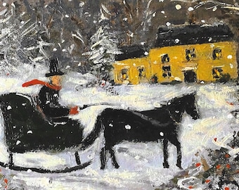 My Yellow House - Rug Hooking  pattern by artist Lindsay Bowles