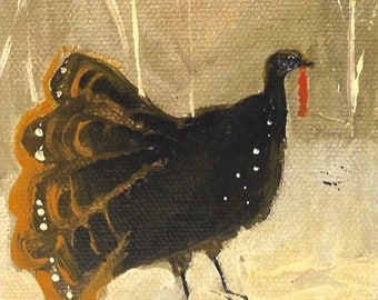 Wild Turkey - Rug Hooking/Punch Needle  pattern by artist Lindsay Bowles