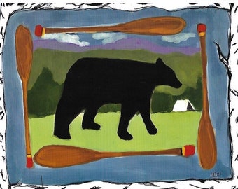 Bear Mountain - Rug Hooking/Punch Needle PAPER pattern by artist Lindsay Bowles