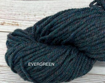 3 ply - Briggs & Little mill dyed  EVERGREEN - Whipping/Binding/Punching -  100% Pure Wool Yarn -  4 ounce skeins - 135 yards