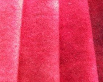 Gemstone Red Coral - hand dyed rug hooking wool fabric -  (1) Fat Quarter - 4 values available