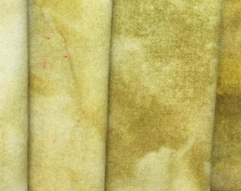 Gemstone Yellow Opal - hand dyed rug hooking wool fabric -  (1) Fat Quarter (4) values available