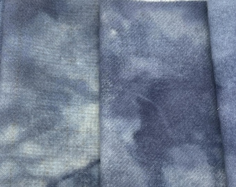 Patina Blue - hand dyed rug hooking wool fabric - 1/4 yard