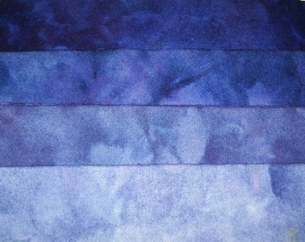 Gemstone Tanzanite - hand dyed rug hooking wool fabric -  (1) Fat Quarter (4) values available