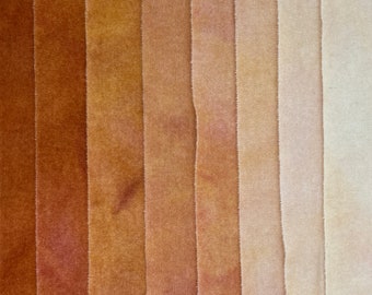 8-Value Swatch Set Peachy Apricot - hand dyed rug hooking wool fabric -  (1) Fat Quarter total (8) values 1/32 yard each