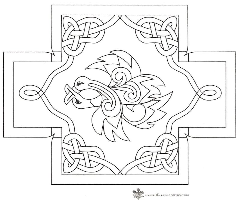 Celtic Design by Kim Nixon footstool pattern for our Queen Anne Footstool base