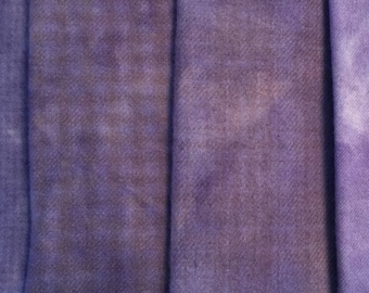 Blue Bonnet - hand dyed rug hooking wool fabric - 1/4 yard
