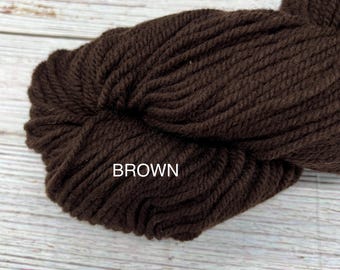 3 ply - Briggs & Little mill dyed  BROWN - Whipping/Binding/Punching -  100% Pure Wool Yarn -  4 ounce skeins - 135 yards
